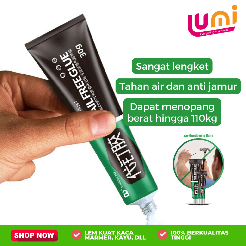 Lem Perekat 60ml Super Kuat Nempel Tembok Dinding Serbaguna Pengganti Paku No More Nail Glue Multifungsi