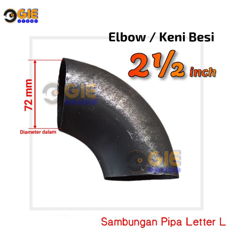 Elbow Keni Elbo Pipa 2'1/2 inch 2,5 in Aksesoris ornamen Tralis Pagar Besi Tempa