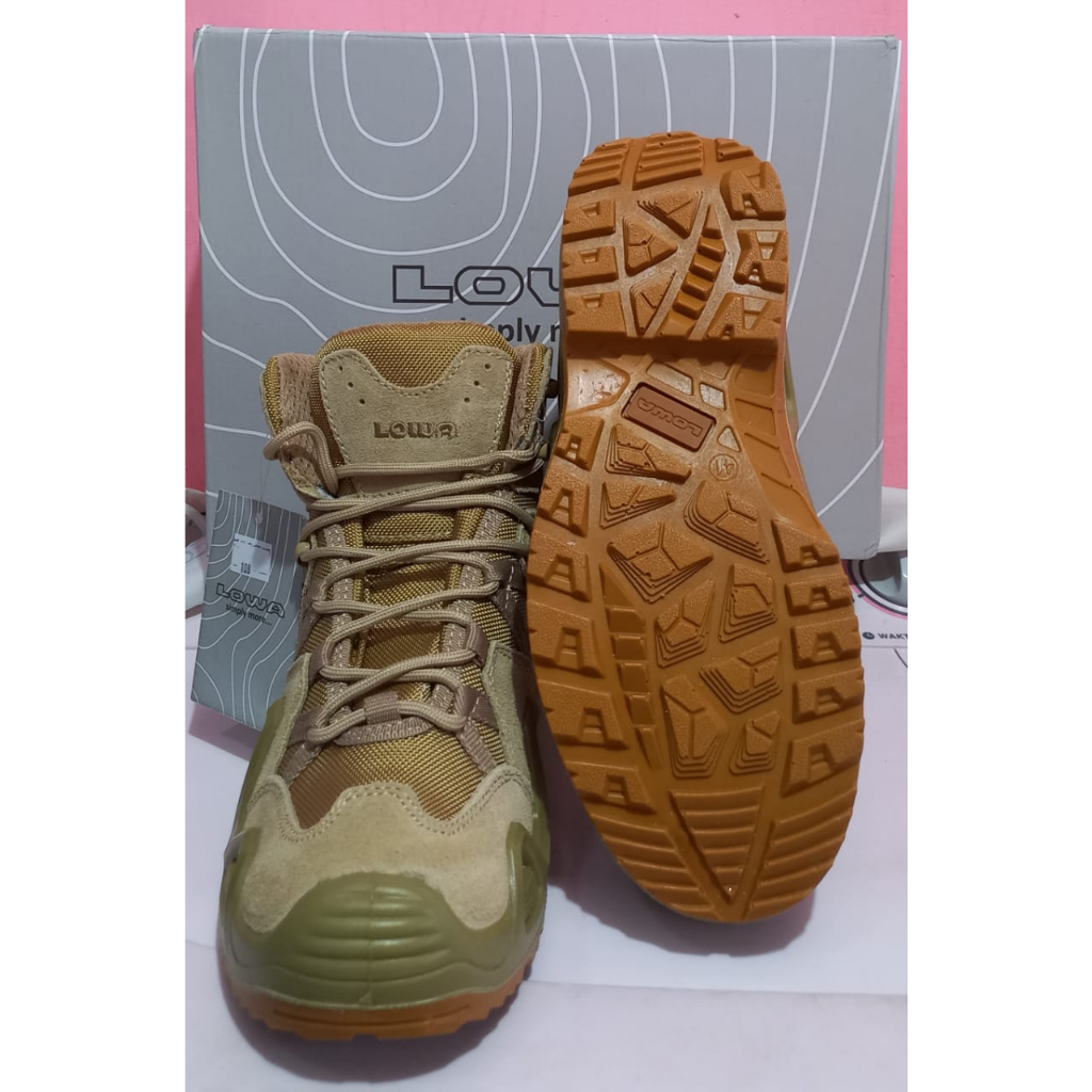 SEPATU PDL TACTICAL  L0W44 BOOTS MID 6INC HITAM KREM HIJAU IMPORT