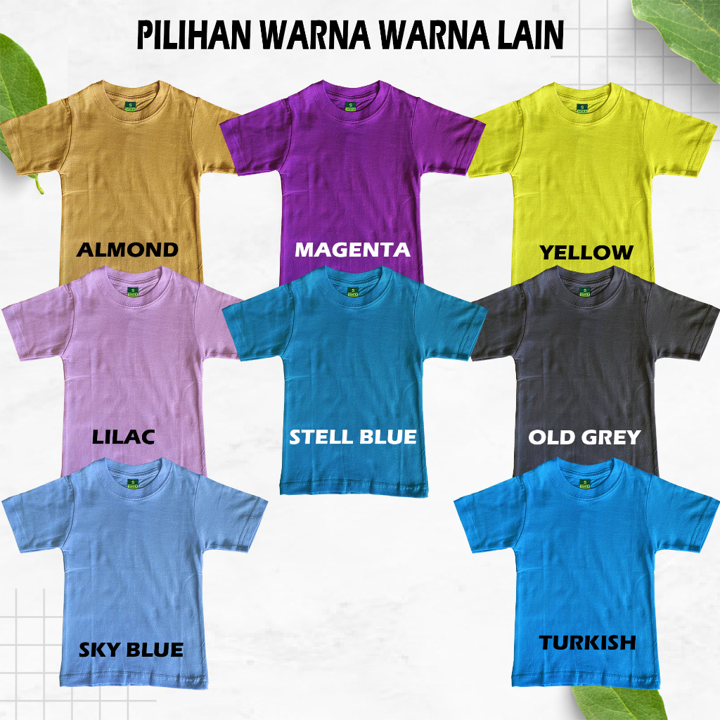 ELHAQ KIDS Kaos Polos Anak Bahan Full Cotton Adem Nyaman