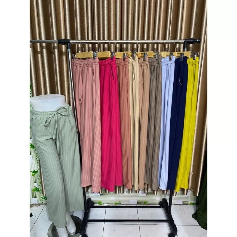 Kulot Knit Hornets Maxmilin Tali Serut Premium Tebal  Celana Panjang Wanita Hornet Pants Cullotte Highwaist Dewasa Jumbo Terbaru Kekinian