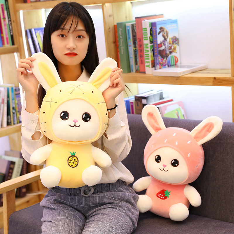 Boneka Kelinci Rabbit Telinga Panjang Lucu Plush Fruit Buah Bahan Halus Lembut Mainan Mewah Kado Ulang Tahun Anak