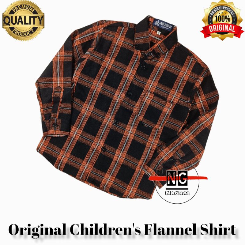 Baju Kemeja Flanel Anak Laki-laki / Perempuan  Lengan Panjang Usia 3-12 Tahun