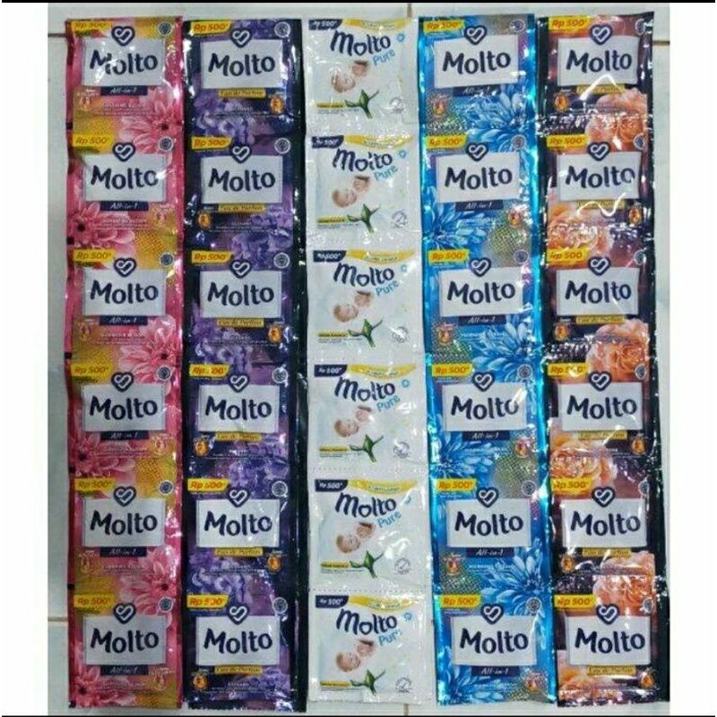 MOLTO SACHET 9ml × 12 / MOLTO PEWANGI SACHET 500 AN / MOLTO PEWANGI dan PELEMBUT PAKAIAN