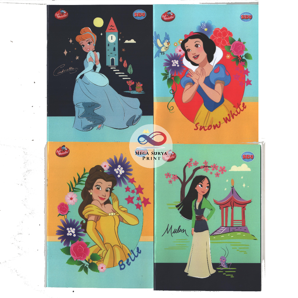 

Sidu Buku Tulis 38 L cover Disney Princess