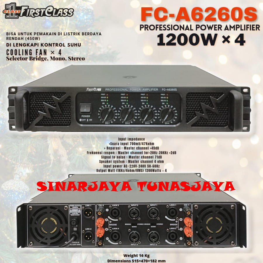 Firstclass POWER AMPLIFIER FC A-6260S 1200 WATT X 4 6260S A6260S FCA