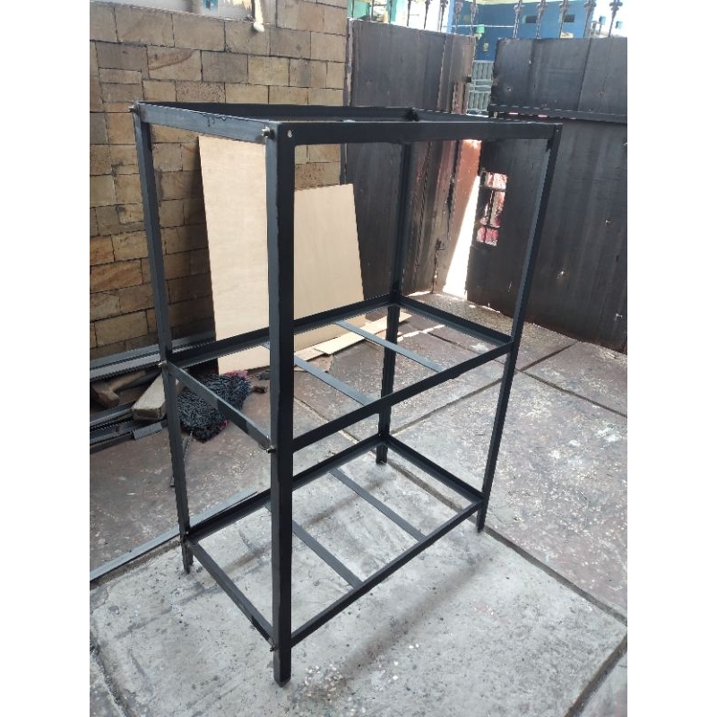 rak aquarium 3 susun 60x40 besi siku bongkar pasang