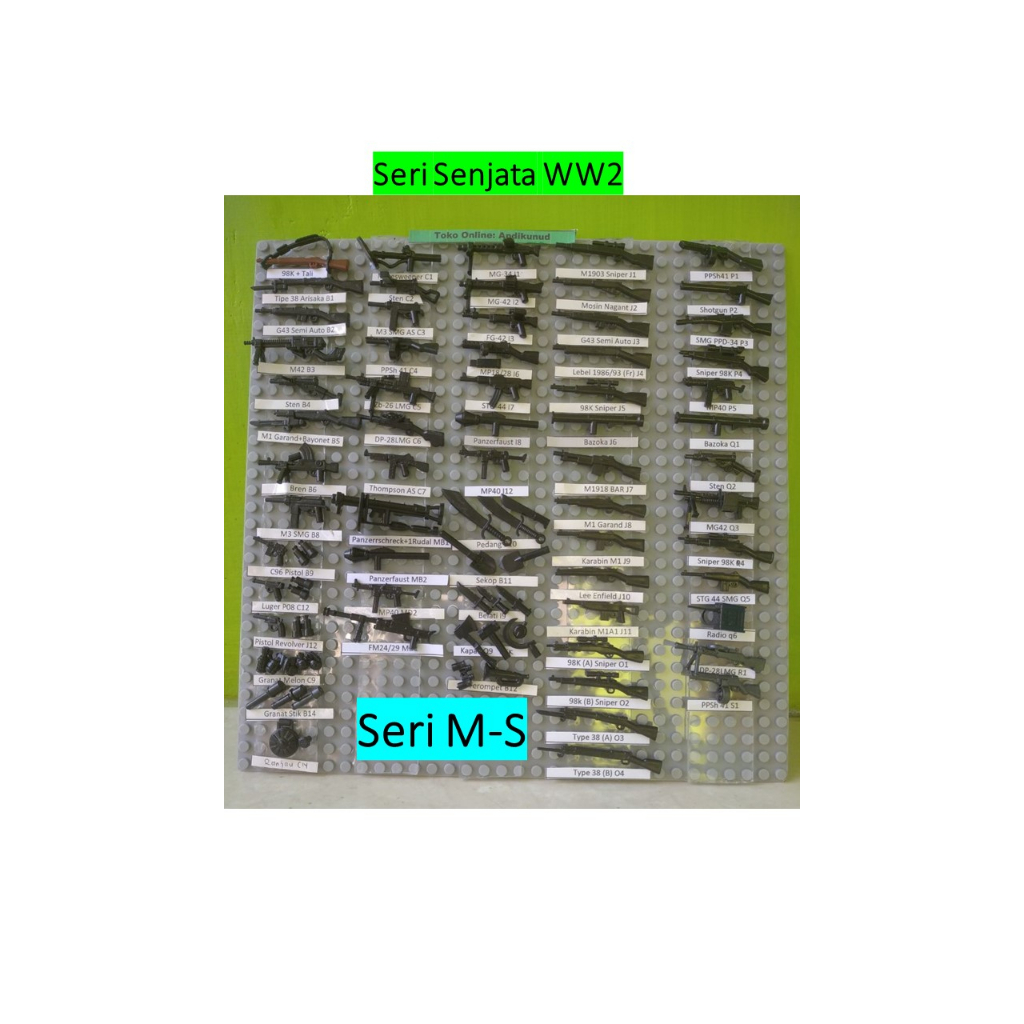 Minifigure senjata Gun world war WW2 Seri M S New Jerman Sekutu