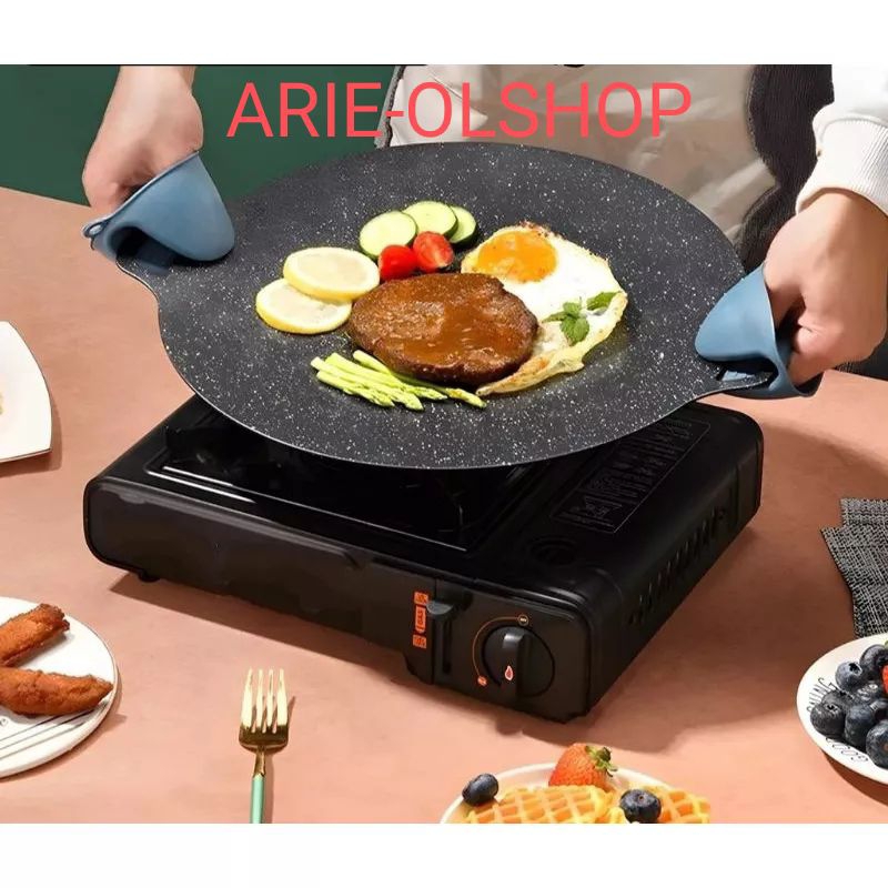 ALAT PANGGANG  WAJAN  , KUALI GRILL PAN BBQ  KONDUKSI DATAR  KOREA  ANTI LENGKET