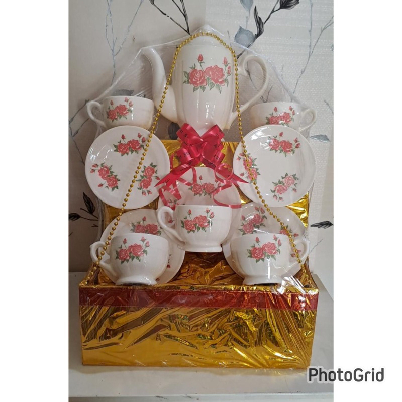 INSTANT KURIR Parcel Hampers Gift Tea Set Teko Cangkir Keramik Lebaran Idul fitri adha Natal Imlek