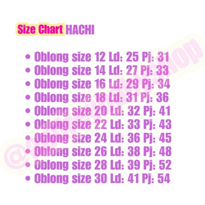 Hachi Oblong Pendek Bold size 12-30 (3pcs)