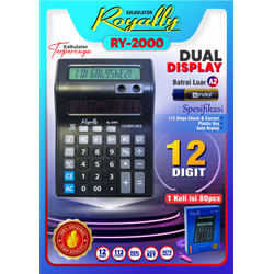 

KALKULATOR ROYALLY RY 2000 12 DIGIT 2 LAYAR DISPLAY