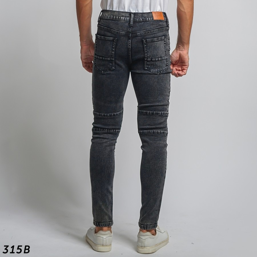 SKINNY JEANS BIKERS PATCH BLACK ACID PRIA PULL&amp;BEAR SOFT JEANS