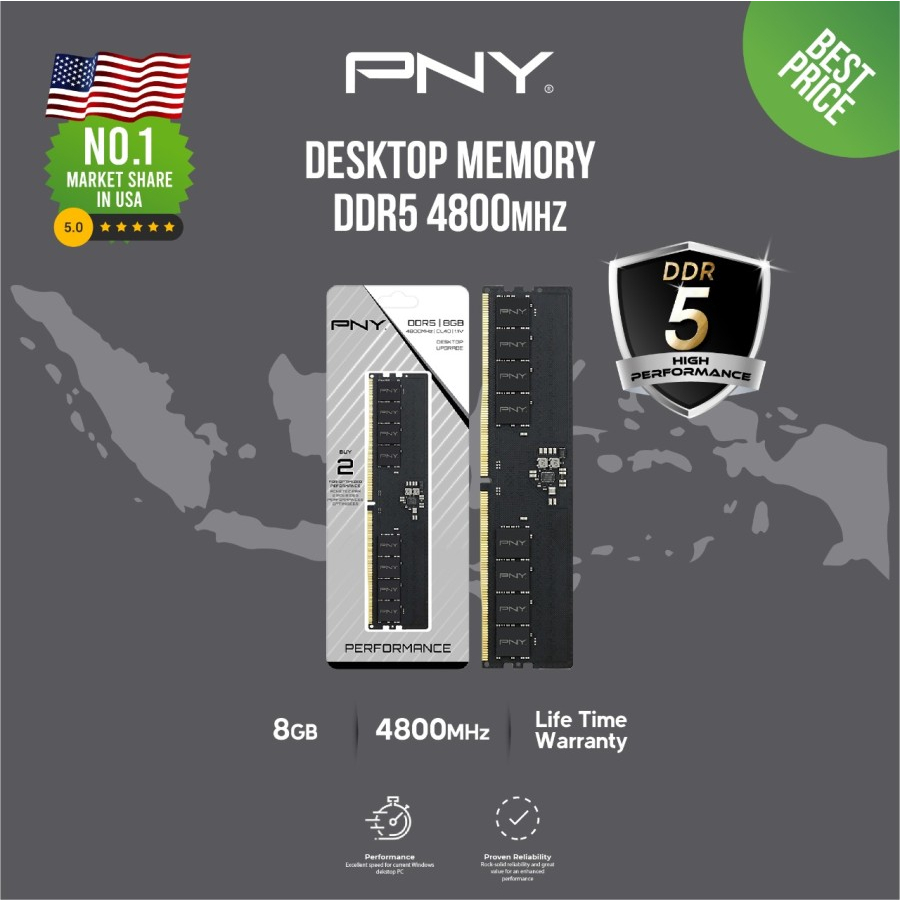 Memory PNY Longdim 8GB DDR5 4800MHZ