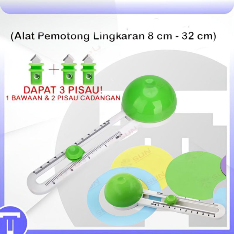 

Alat Potong Kertas Sticker Bulat - Cercle Cutter Premium 4 cm - 32 cm