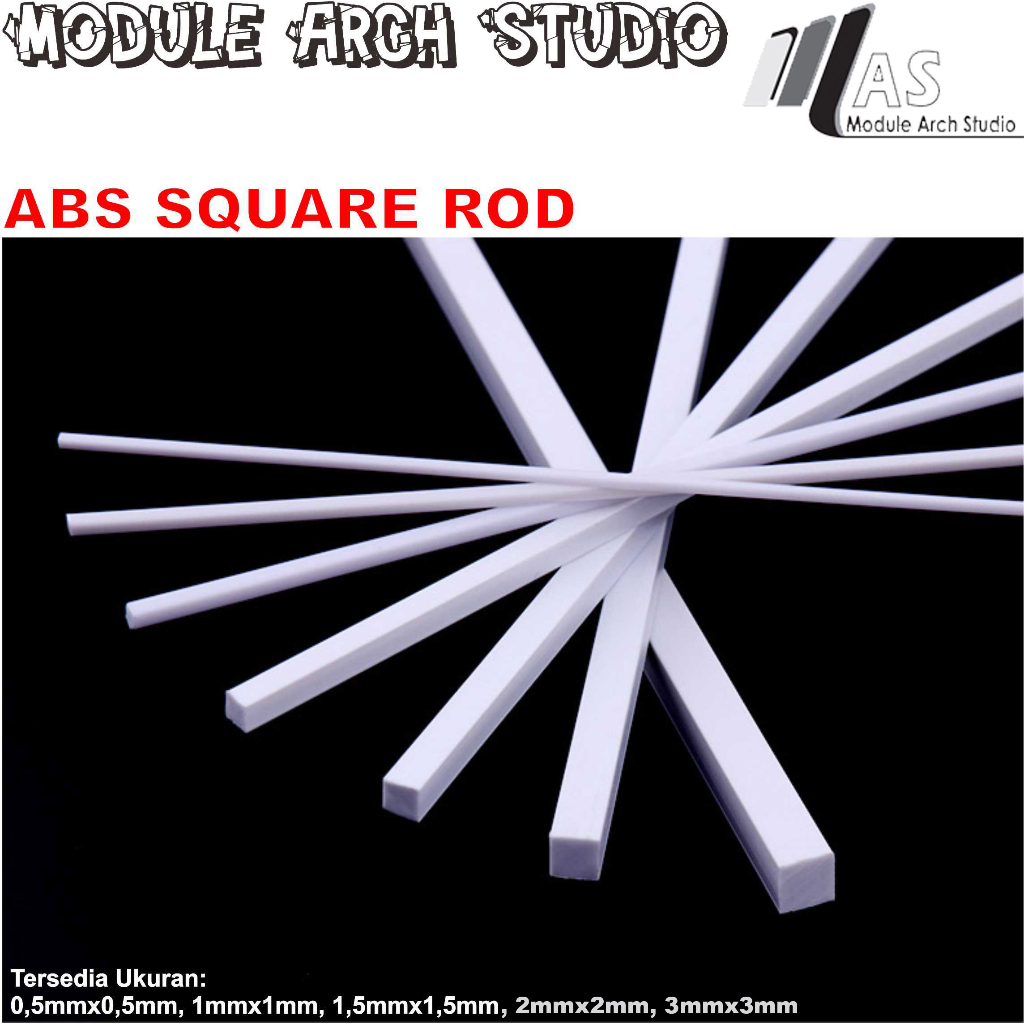 ABS Square Bar - ABS Square Rod - Stick Plastik Padat - Maket Stick