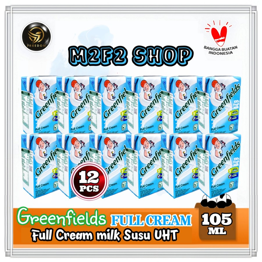 

Greenfields Susu Kotak UHT Full Cream Milk | Plain - 105 ml (Kemasan 12 pcs)