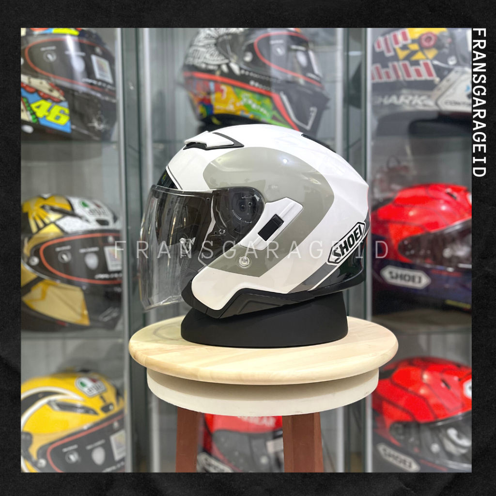 UPGRADE - HELM J CRUISE II PUTIH ABU ABU NEW SHOEI HALF FACE 1:1