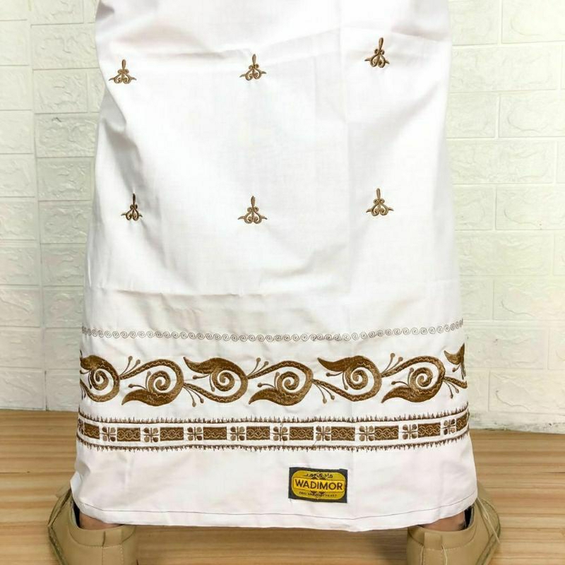 Wadimor - Sarung wadimor bordir motif kerawang gayo putih