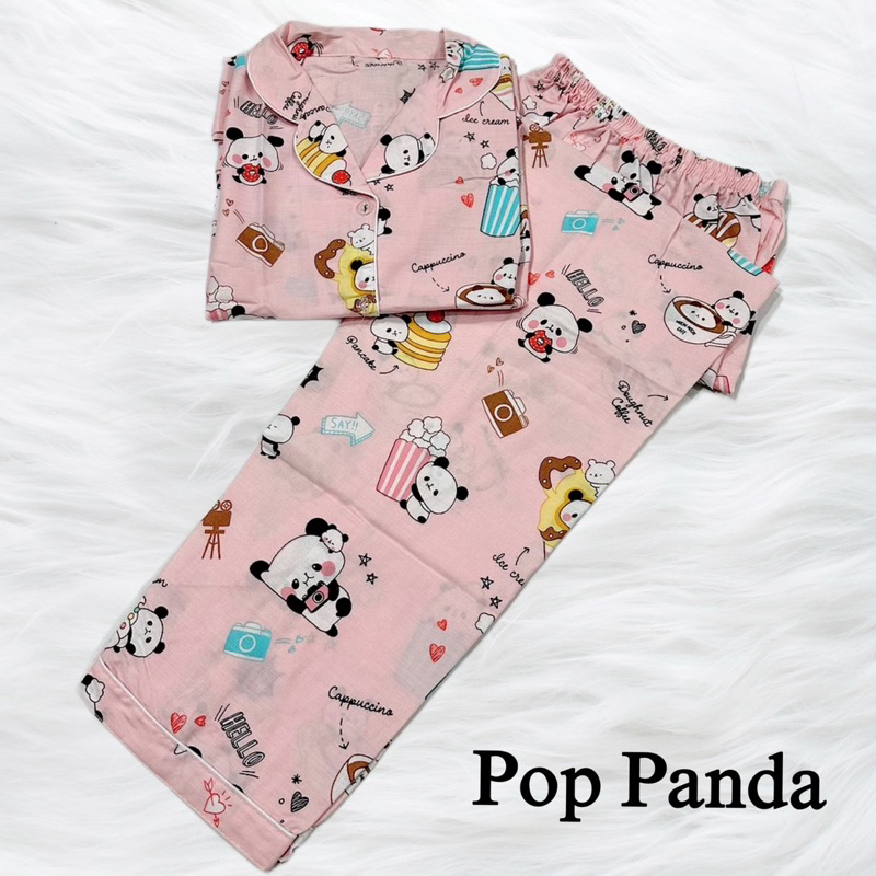 POP PANDA-stelan bajutidur piyama bisa couple mom and kids / pasangan ibu anak