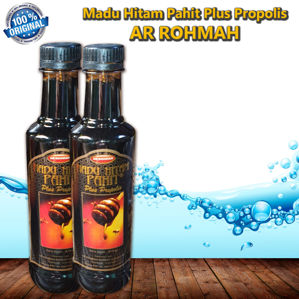 

Madu hitam Pahit Plus Propolis (Madu kaya Khasiat) Ar rohmah 470 gr