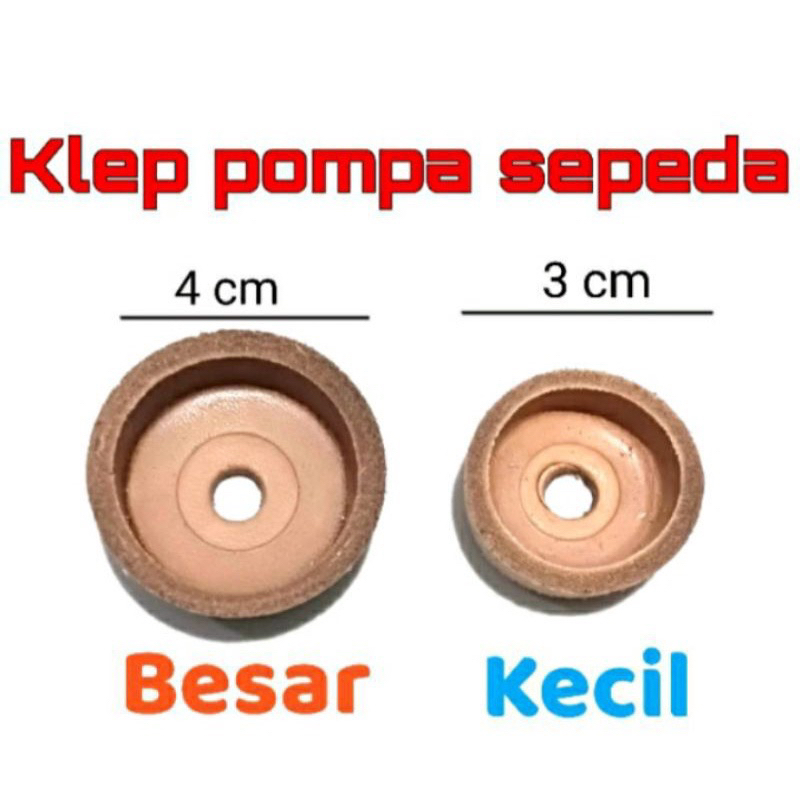 Klep Pompa Sepeda Bahan Kulit Pompa Angin Diameter Ukuran 3cm, 3.5cm, 4 Cm Klep Pompa Tabung Spon Seal