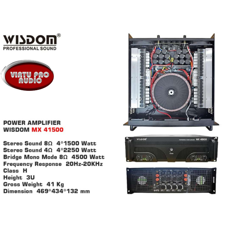 POWER WISDOM MX-41500 KLAS H/ 4x 1500 WATT 8 OHM ORIGINAL