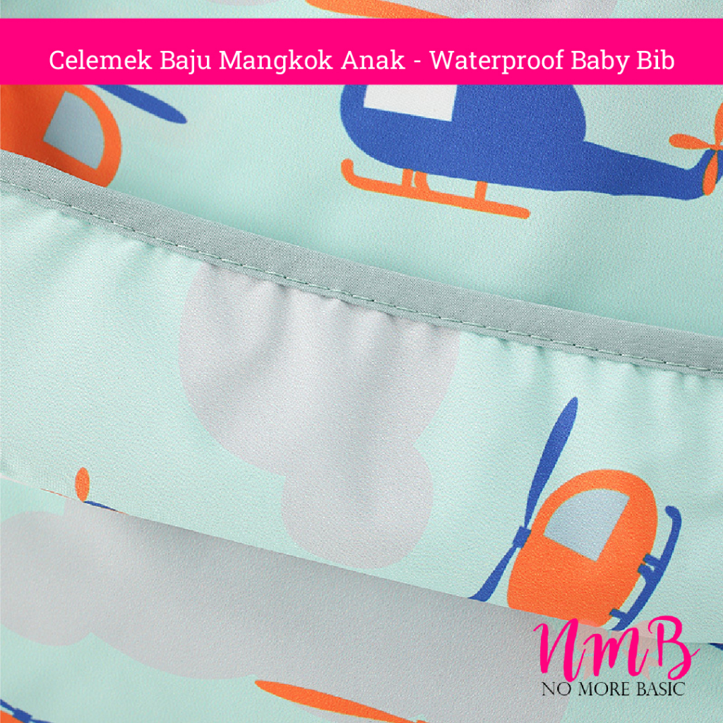 Celemek Baju Mangkok Anak - Waterproof Baby Bib