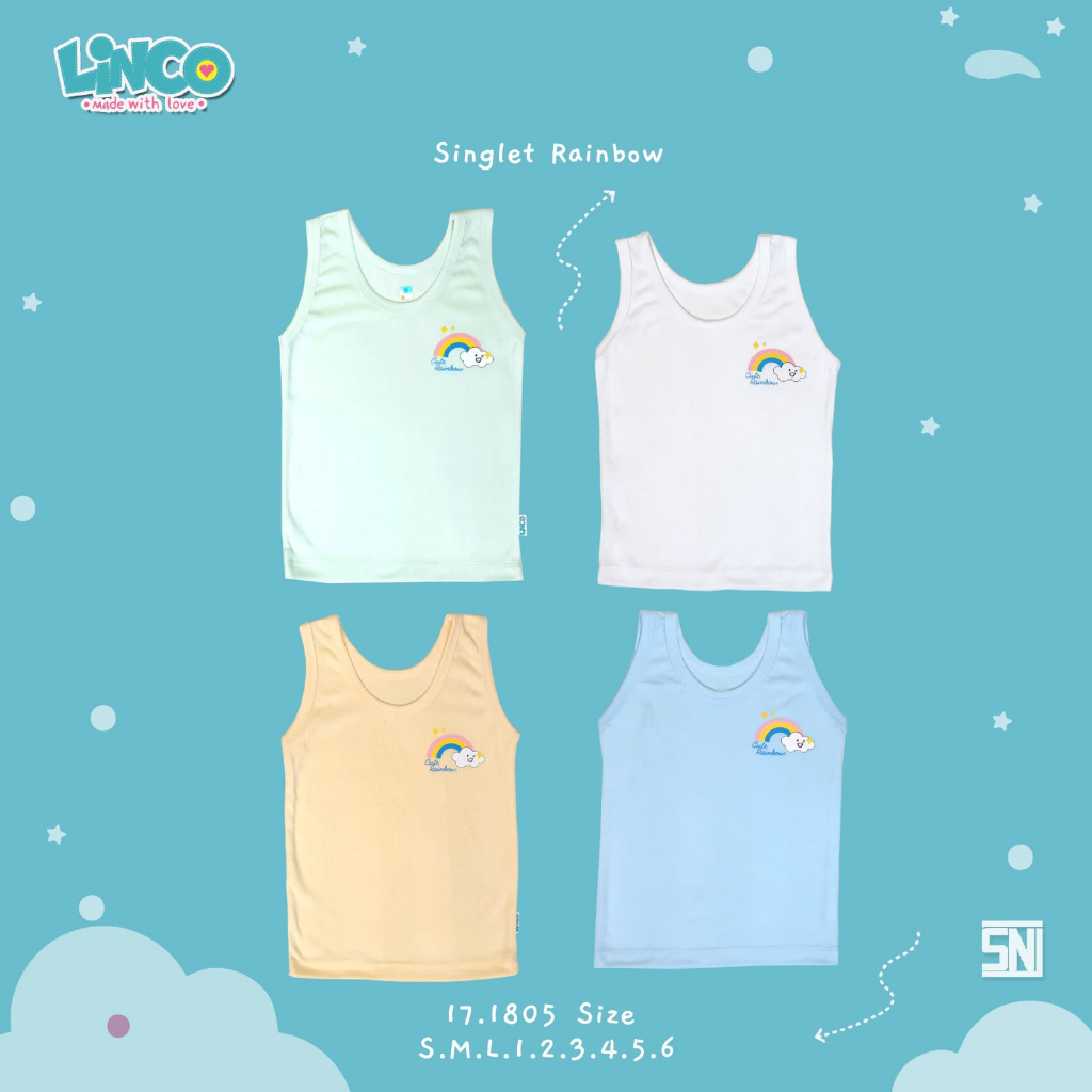 LINCO singlet Premium Warna Motif Baby - anak / isi 1 pcs