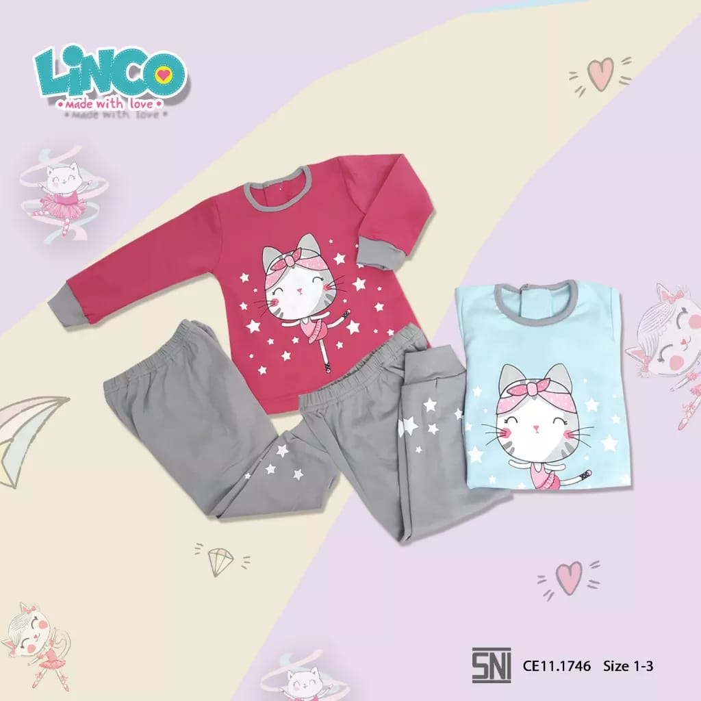 Linco Setelan Panjang / Piyama Anak Wnita 1-6 tahun per 1 PCS