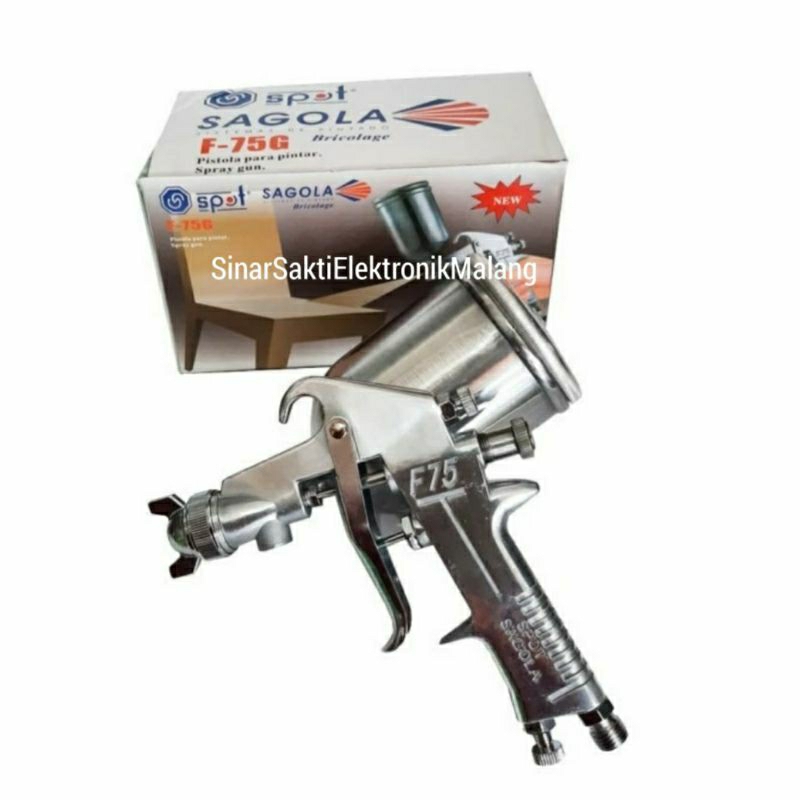 Sagola Spray Gun Alat Semprot Spet Cat Angin F75 Tabung Atas Deco Furniture