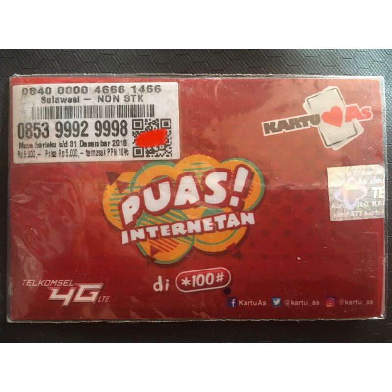 Nomor Cantik AS Telkomsel + Combo Sakti