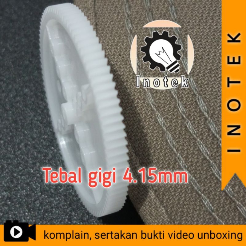 Gear plastic 46mm gir roda gigi modulus 0.5 lubang as 1.95mm