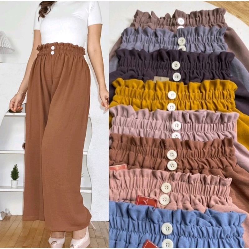 Celana Kulot Crinkle Aerflow Kancing/ Kulot Crinkle Kancing/celana Crinkle/celana