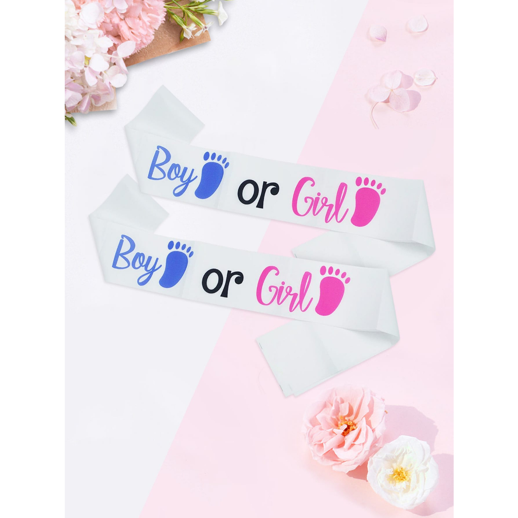 Selempang BOY OR GIRL Sash Acara Gender Reveal