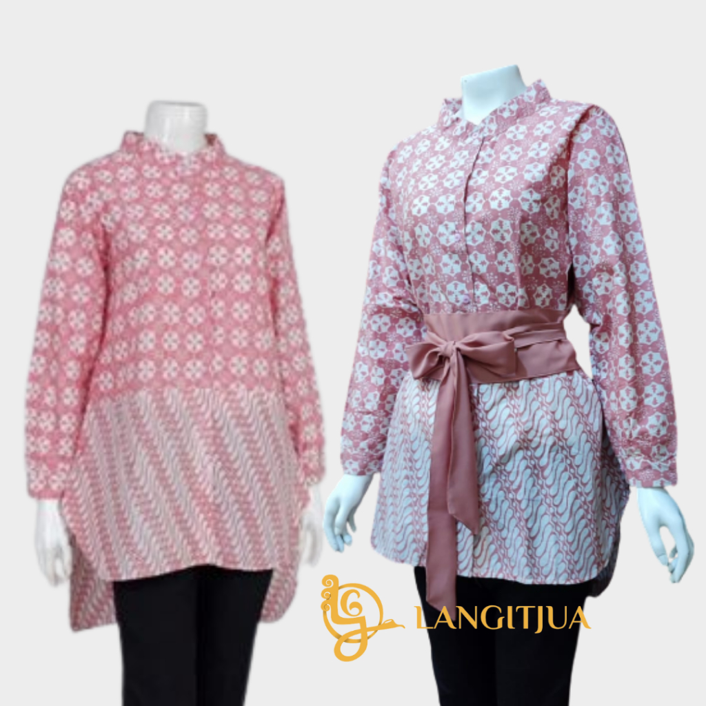 Mustika Sari Atasan Batik Pastel | Baju Batik Cap Garutan Mustika Sari