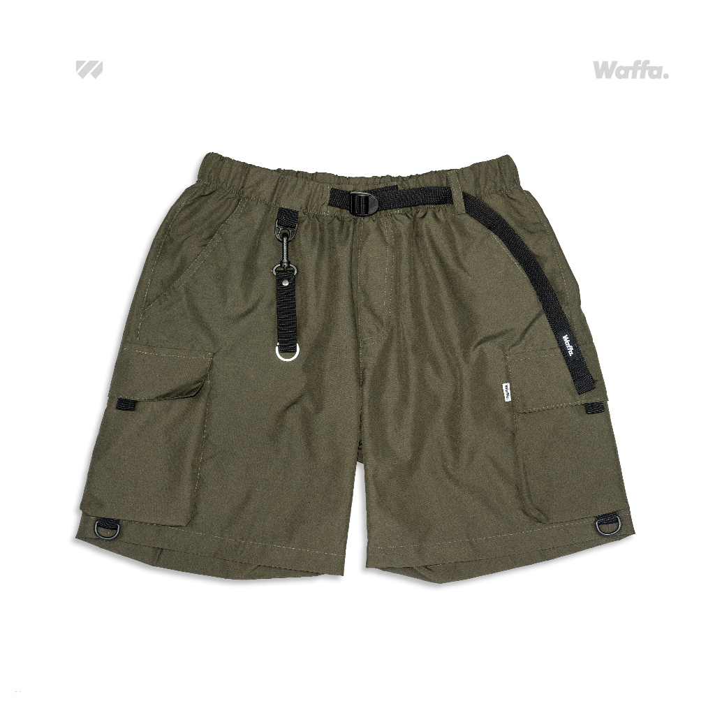 Boardshort Cargo Academica Waffa Hitam Army Polyester