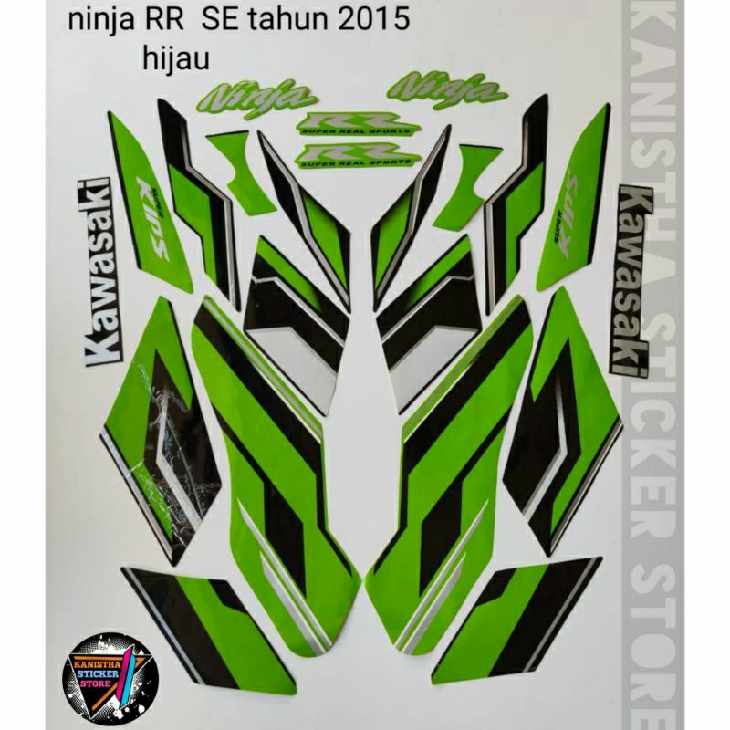 striping kawasaki ninja RR 2015 SE hijau stiker lis body motor ninja rr SE terbaik