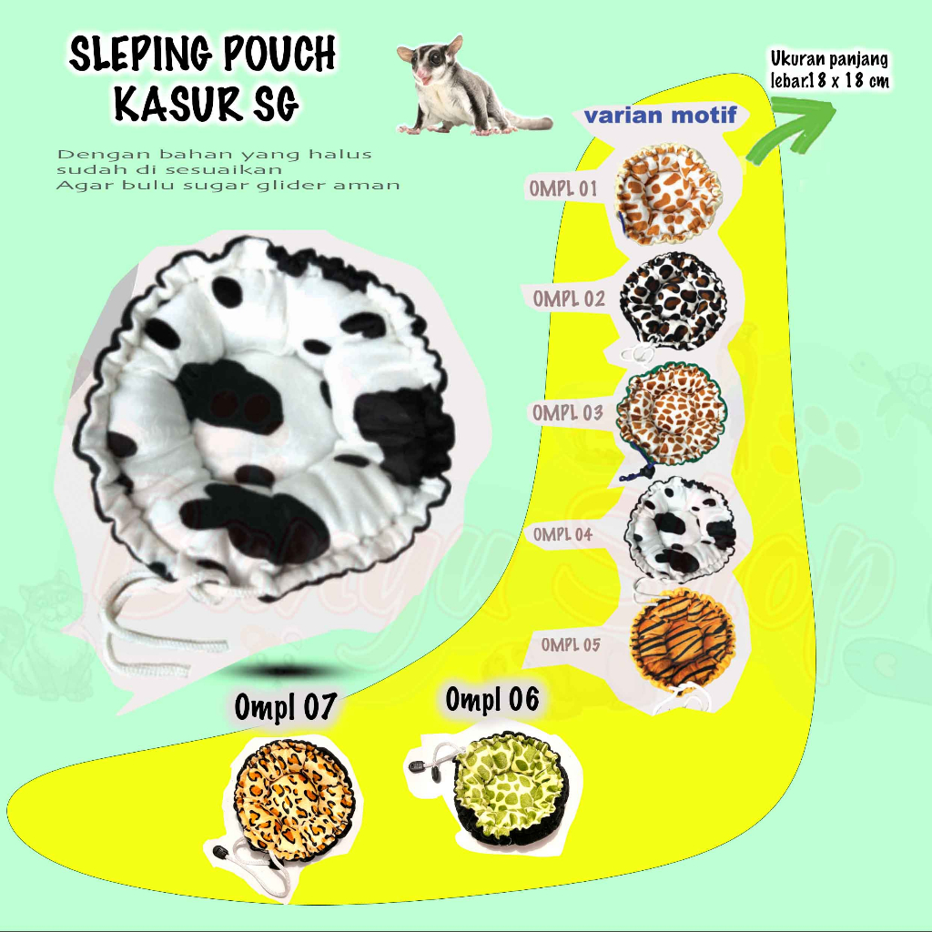 LAGI PROMO-SLEEPING POUCH-KASUR BANTAL SUGAR GLIDER-TEMPAT TIDUR SUGAR GLIDER-KASUR-ALAS TIDUR