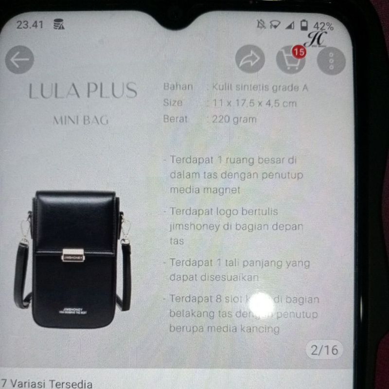 Jims Honey Lula Bag Plus - Phone Bag - Sling Bag - Tas Selempang Wanita