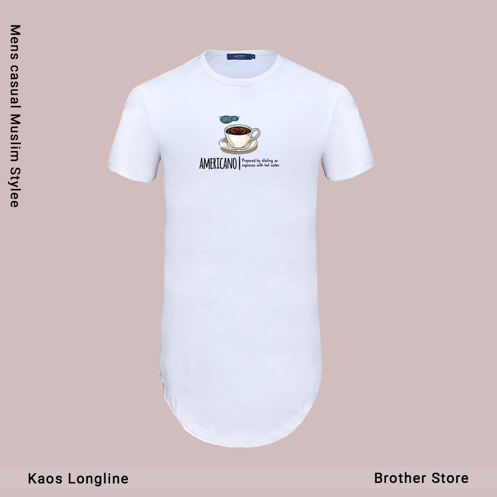 Koas Distro Longline - Koas Muslim Pria - Katun 24s Tebal - Americano Premium