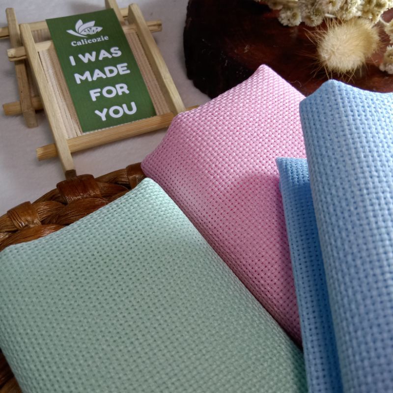 Calicozie Kain Strimin Kristik 18 CT Cross Stitch Ukuran 50x35cm