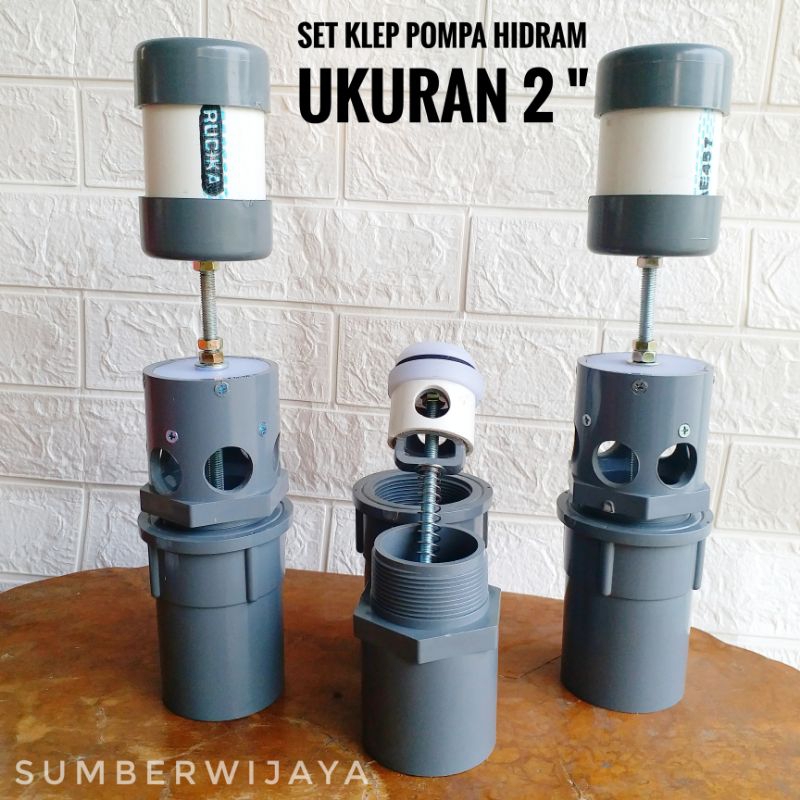 Klep Pompa Hidram 2 inch pvc ( 2 klep buang 1 klep hantar)