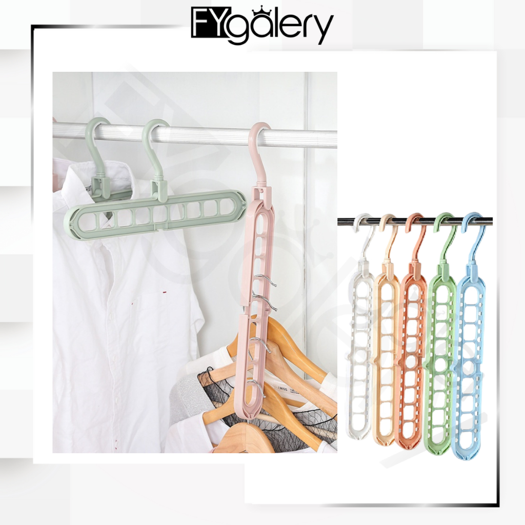 FYGALERY HL0092 Magic Hanger Foldable Gantungan Baju Lipat Ajaib 9 in 1 Multifungsi