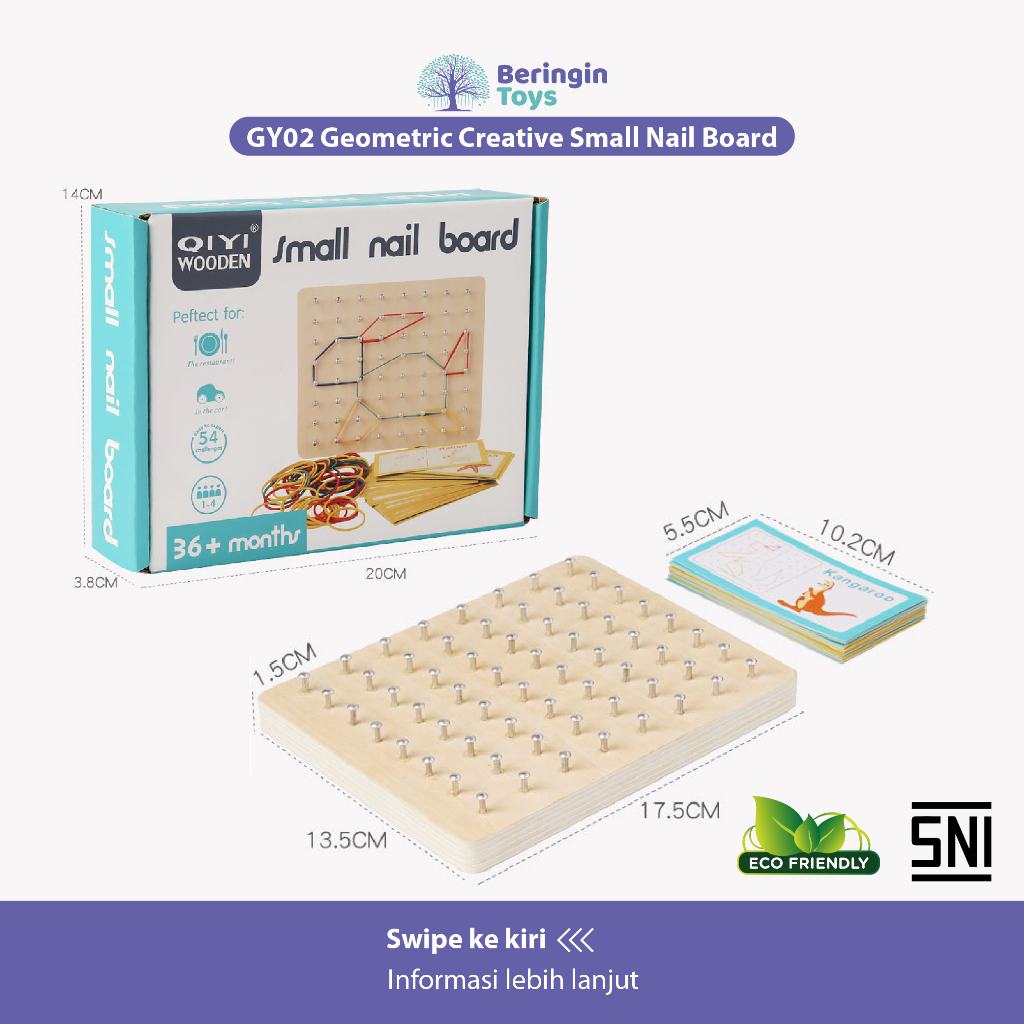 Mainan Edukasi - Geometric Creative Small Nail Board GY02 - Mainan Sticker - Mainan Puzzle Anak