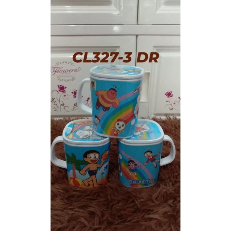 Mug Tutup Segi Melamine Vanda 3inch Doraemon l C 327-3