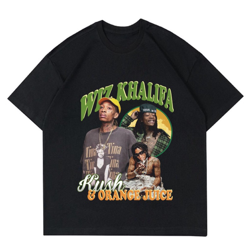 BAJU KAOS VINTAGE WIZ KHALIFA “KUSH AND ORANGE JUICE” |T-SHIRT VINTAGE WIZ KHALIFA|ART WORK~BAJU KAO