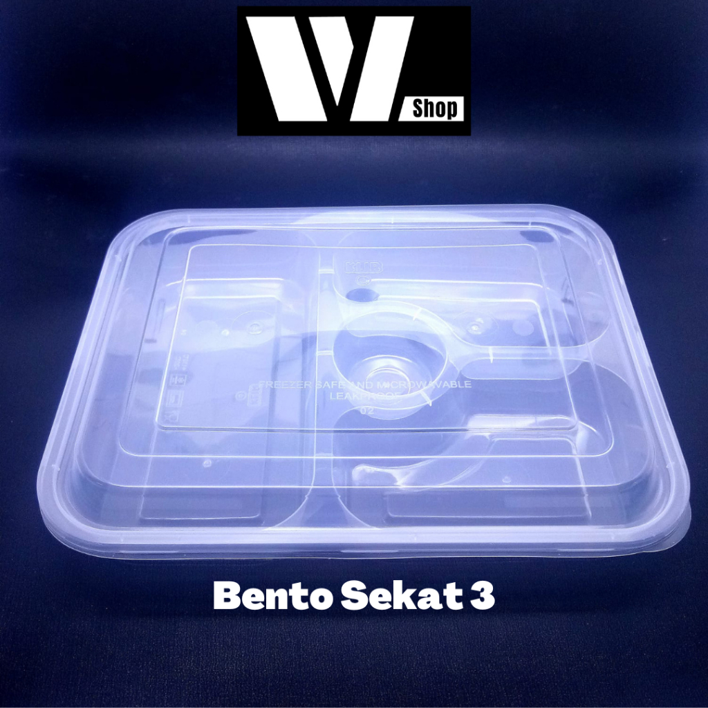 Kotak Makan Plastik 3 Sekat Thinwall Klir Tempat Makanan Bento Kotak Makan Thin wall Tempat Penyimpanan WL Shop Thin wall