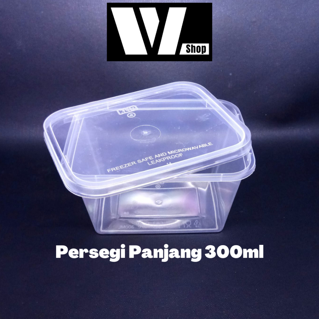Kotak Makan Plastik Persegi Panjang 300ml Thinwall Klir Kotak Makanan Thin wall 300 ml Tempat Penyimpanan Makanan Rectangle WL Shop
