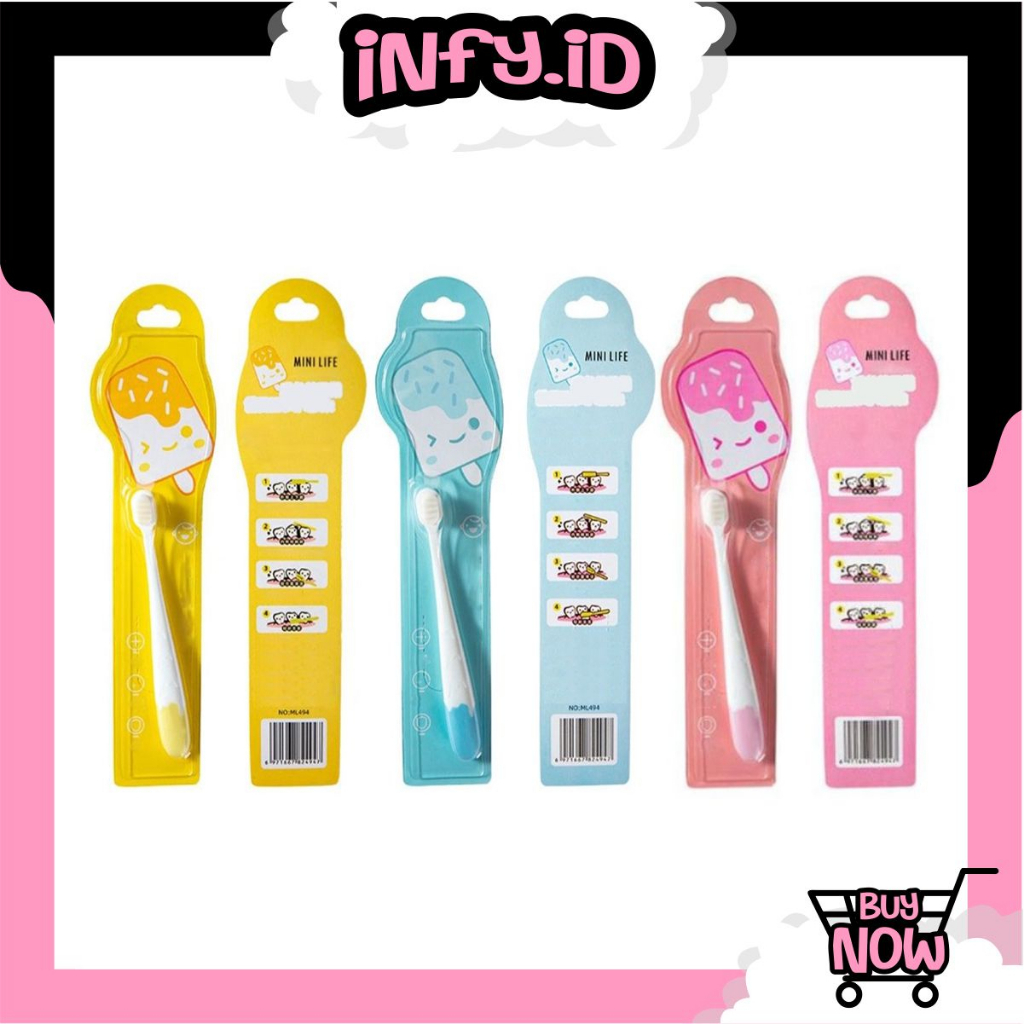 INFY - Sikat gigi anak bayi bulu super lembut /Cotton toothbrush ice cream R877